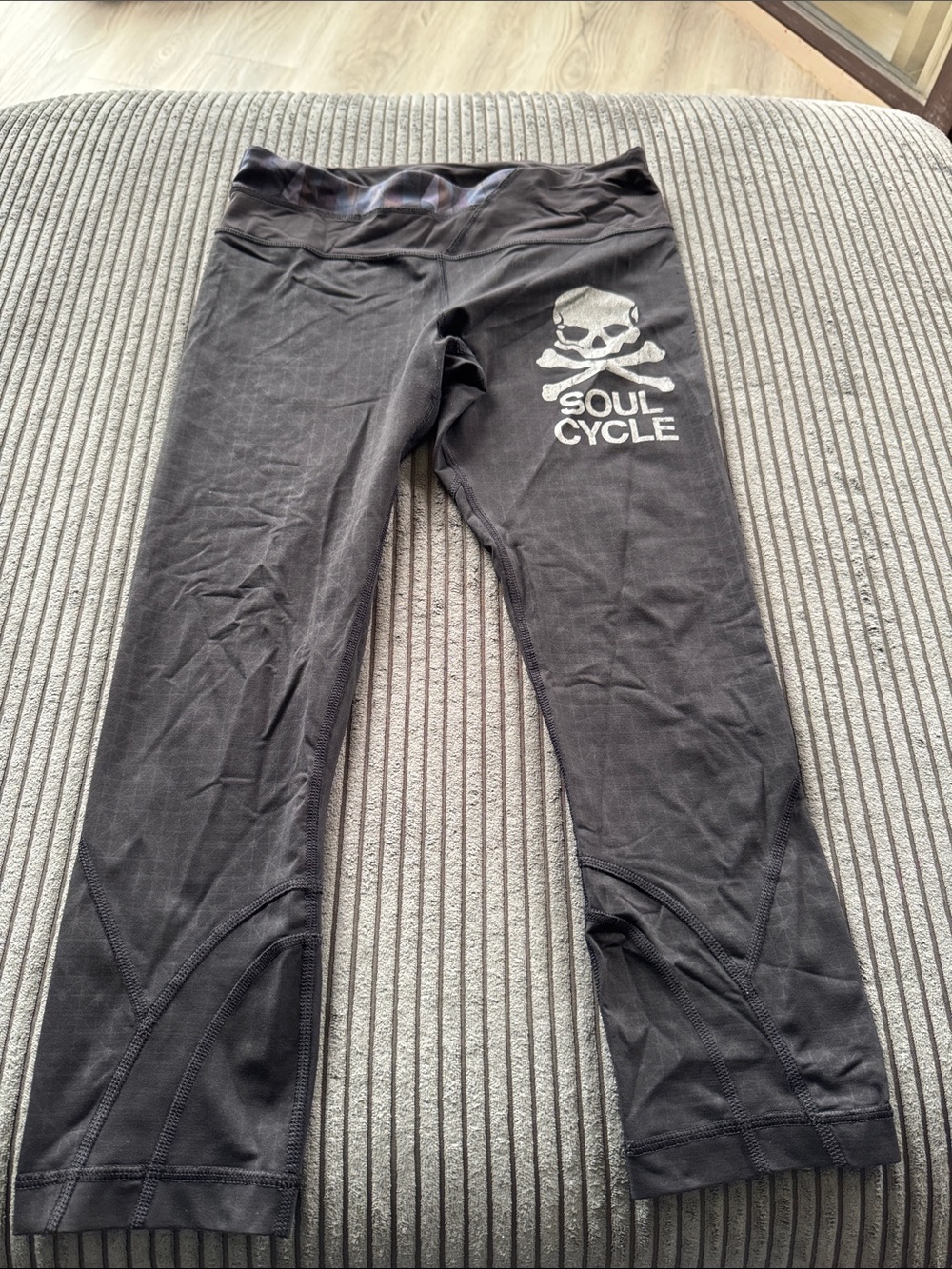 lululemon athletica Black Leggings with White Skull Logo